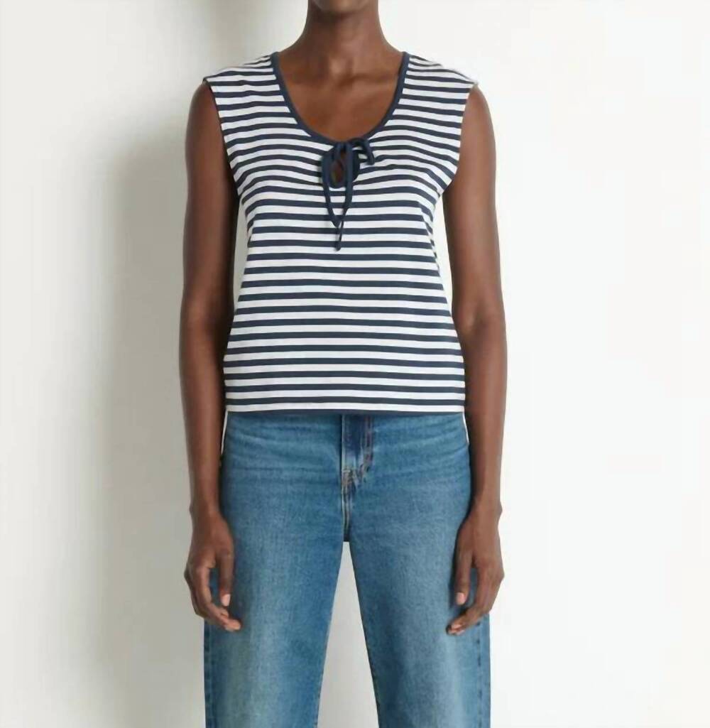 NEW NATION LTD kacy tank in navy city stripe
